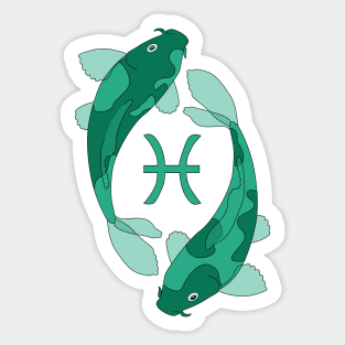 Pisces (Jungle Green) Sticker